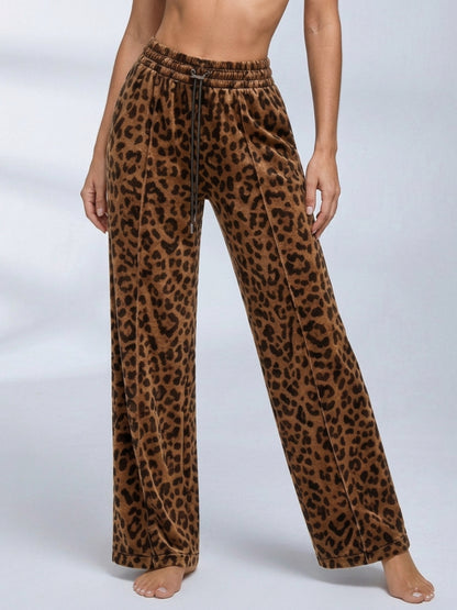 Satin Zip‑Up Cropped Jacket & Wide Leg Pants 2‑Piece Set