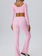 Sculpting Flare Legging & Long Sleeve Crop Top Set