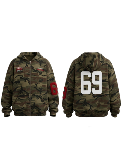 Feamle Pocket Camouflage Hoodie