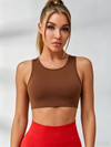 Solid Color Hollow Out Mesh Splicing Twist Sports Bras
