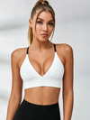 Contrast Color Cross Back Sports Bras