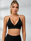 Contrast Color Cross Back Sports Bras