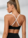 Contrast Color Cross Back Sports Bras