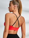 Contrast Color Cross Back Sports Bras