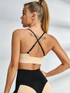 Contrast Color Cross Back Sports Bras