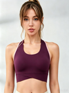Contrast Color Halter With Chest Pads Sports Bras