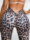 Leopard Deep V Back Scrunch Bum Leggings