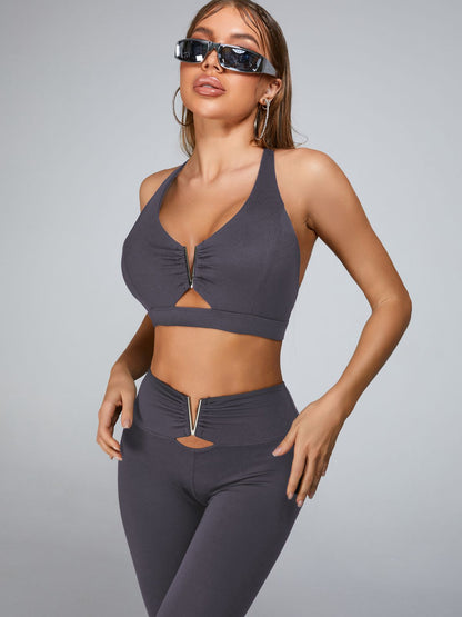 Leggings aus Metall mit V-Ausschnitt
