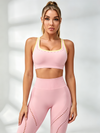 Contrast Color Fishnet Elastic Tight Tracksuit