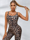 Leopard Print U Collar Jumpsuit