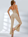 ZASUWA Female Halter Split Flare Jumpsuit