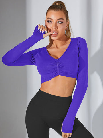 ZASUWA Female Front Folds Thumbhole Long Sleeves