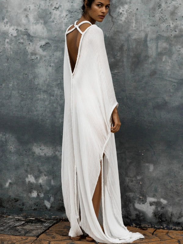 Sexy rückenfreies Cover-up-Kleid ohne Bikini-Set