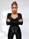 Tummy Control Zipper Hip-lift Jumpsuit