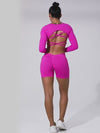 ZASUWA Female Deep V Back Scrunch Bum Leggings