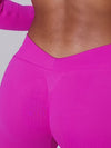 ZASUWA Female Deep V Back Scrunch Bum Leggings