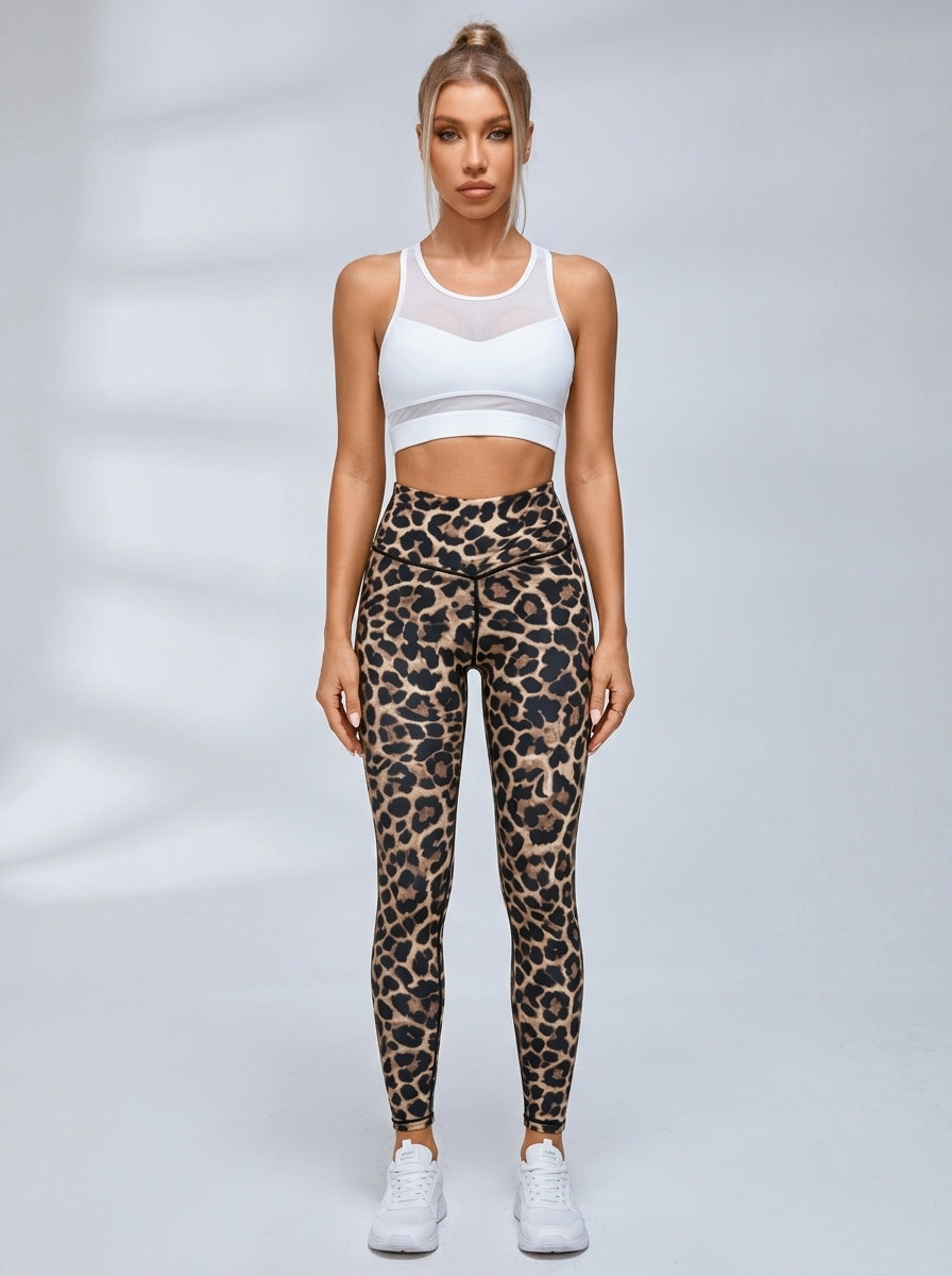 Leopard Deep V Back Scrunch Bum Short Suit