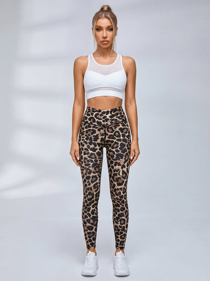 Leopard Deep V Back Scrunch Bum Short Suit