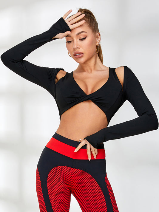 ❤ZASUWA Female Unique Twist With Pads Long Sleeves