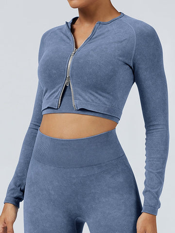 ZASUWA Female Tie Dye Zipper Jacket