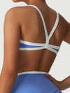 ZASUWA Female Sexy Contrast Color Stripe Cross Back Sports Bras