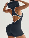ZASUWA Female Hooded Hollow Out Scrunch Bum Romper