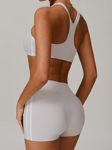 ZASUWA Female Contrast Color Stripes High-rise Short Tracksuit