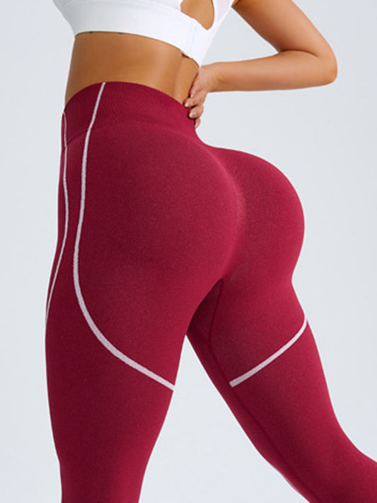 ZASUWA FemaleContrast Color Stripes Scrunch Bum Leggings