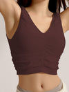 ZASUWA Female Deep V Collar Backless Folds Quick Dry Tank