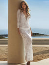 ZASUWA Female Sexy Fishnet Split Lace-up Swimwear Without Bikini Set Cover-up Dress