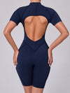 ZASUWA Female Sexy Backless Zipper Scrunch Bum Romper