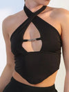 ZASUWA Female Hollow Out Backless Halter Tank