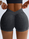 ZASUWA Female Deep V Back Ribbed Booty Shorts
