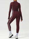 ZASUWA Female Contrast Color Stripes Zipper Tracksuit