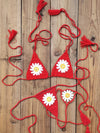 ZASUWA Female Sexy Flower Hand-knitted Bikini Set