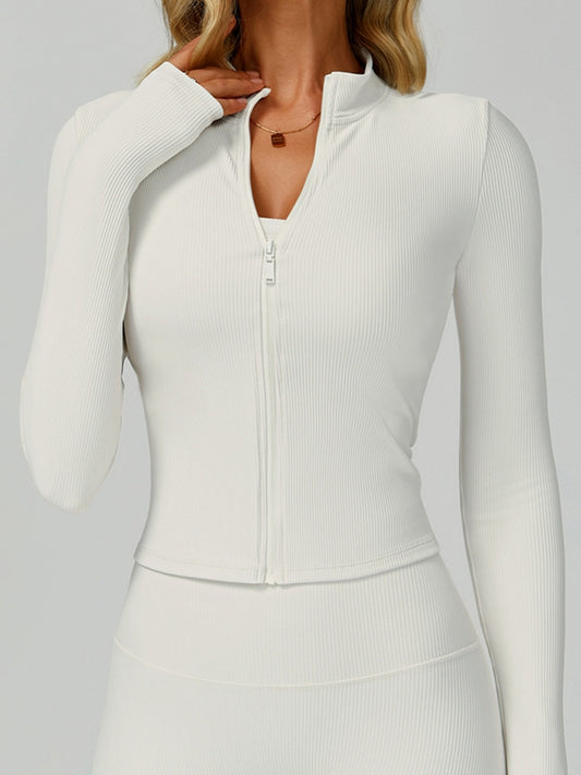 ZASUWA Female Ribbed Zipper Jacket