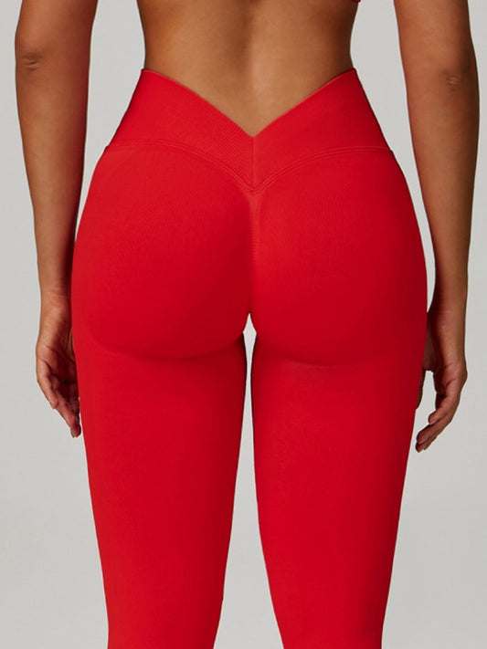 ZASUWA Female Deep V Back Seamless High-rise Leggings