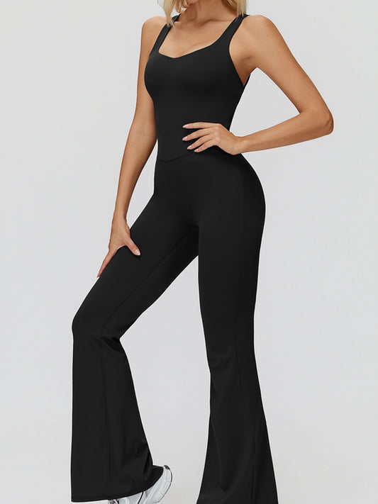 ZASUWA Female Cross Back Flare Jumpsuit
