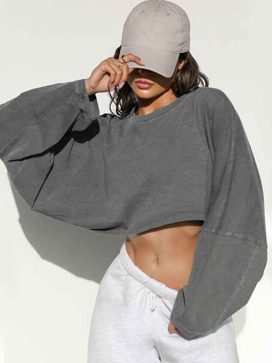 ZASUWA Female Casual Cropped Hoodie