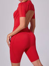 ZASUWA Female Sexy Backless Zipper Scrunch Bum Romper