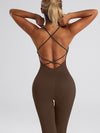 ZASUWA Female Cross Back Flare Jumpsuit
