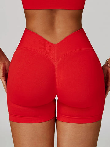 ZASUWA Female Deep V Back Seamless High-rise Shorts