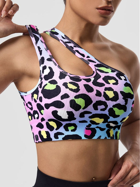 ZASUWA Female Leopard Print Cutout Sports Bras