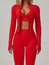 ZASUWA Female Deep V Back Seamless High-rise Short Tracksuit