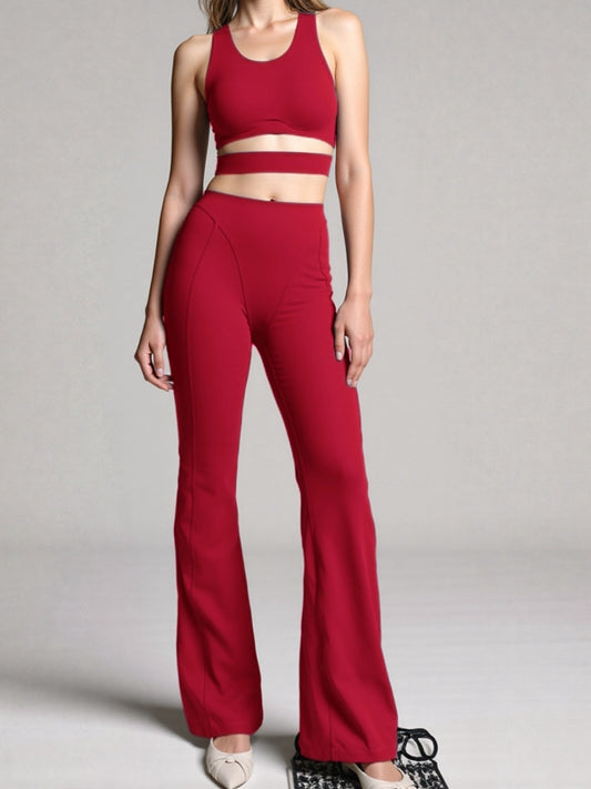 ZASUWA Female Sexy Hollow Out Push-up Flare Tracksuit