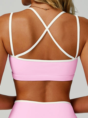 ZASUWA Female Contrast Color Cross Back Sports Bras