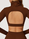 ZASUWA Female Backless Stand Collar Long Sleeves
