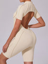ZASUWA Female Sexy Backless Zipper Scrunch Bum Jumpsuit