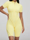 ZASUWA Female Sexy Backless Zipper Scrunch Bum Romper