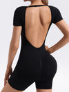ZASUWA Female Round Colloar Backless Romper